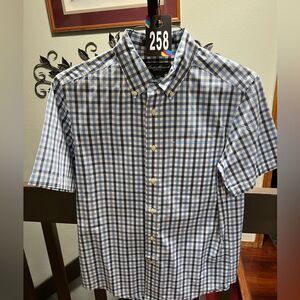 NWOT Eddie Bauer Men's Blue Checkered Shirt Size Small #258
